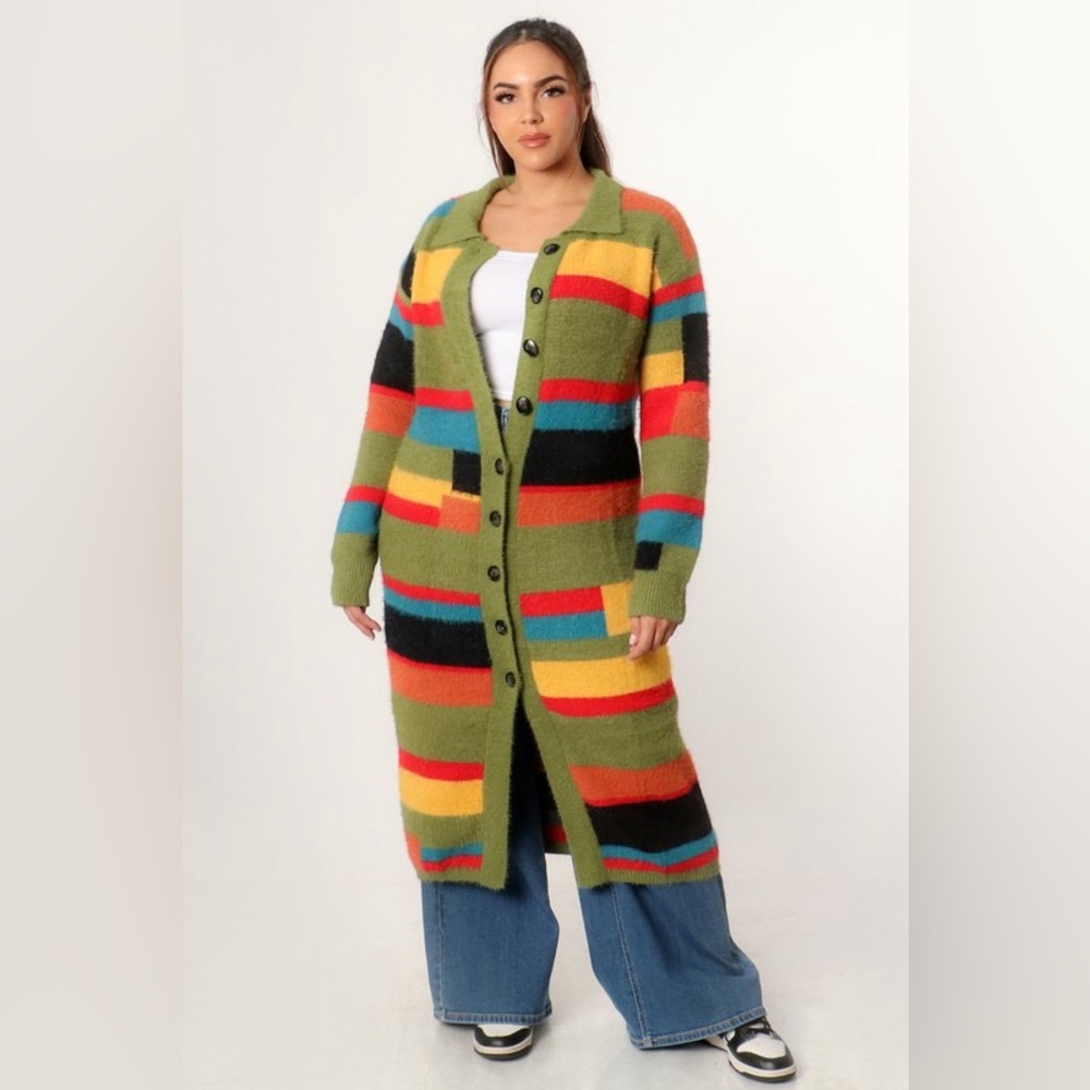 Bold Stripe Statement Cardigan